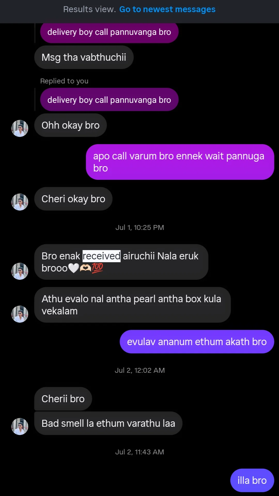 Customer delivery conversation